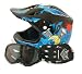 Youth Motocross Helmet Gloves and Goggles ATV Dirt Bike Motorcycle Blue