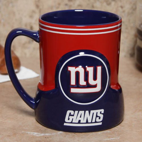 New York Giants 20 Ounce Game Time Sculpted Logo Relief Coffee Mug