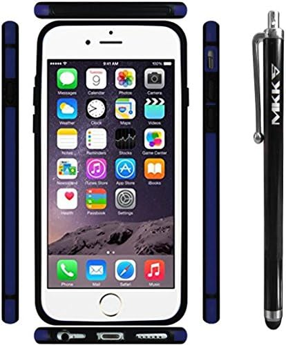 Iphoe 6 case,MKKS Multi Colors Luxury Hybird TPU Silicone Bumper Exclusive Frame Case for iphone 6 4.7 Inch(not fit for iphone 6 Plus) - Blue