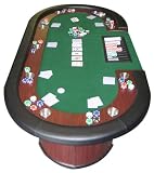 Poker Table - 9 Person Casino Table with Dealer Position and Chip Holder