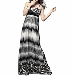 Polyester/Spandex Halter Animal Print Leopard Print Maxi Dress 