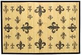 Laser Printed Split Bamboo Fleur De Lis 3' x 5' Veranda Rug