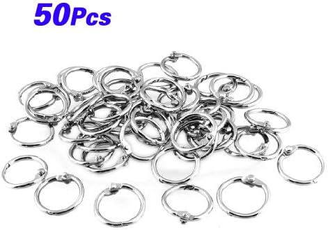 HE55 50 Pcs Staple Book Binder 20mm Outer Diameter Loose Leaf Ring UK