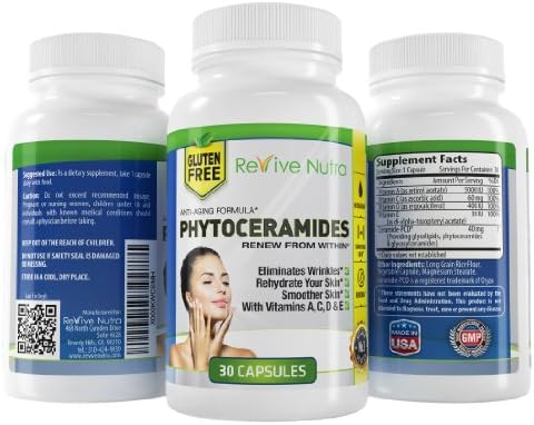 Phytoceramides #1 in for skin enhancement and wrinkle remover with Vitamin A C D and E 100% All Natural, Clinically Proven Skin Restoring Supplement for Renewing Your Skin From Within