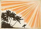 Poster / Kunstdruck surfers attitude - retro beach art II in der Gr&ouml;&szlig;e (BxH): 100 x 70 cm von D. ...