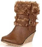 Ladies Brown Ankle-High Combat BOOTS 6