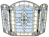 Beautiful Fireplace Fireguard Leaded Stained Glass Hand Crafted Fire Screen Individual and Unique