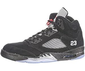 Nike Air Jordan 5 Retro Black Varsity Red Silver (136027-010) (Mens US8.5)