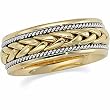 14K Two-Tone Gold Handwoven Wedding Band For Men and Women - Size 8.5