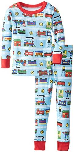 New Jammies Little Boys' Organic Snuggly Pajamas Trains