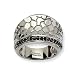 Stainless Steel Hammered and Black Crystal Ring - title=