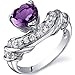 Heart Shape 1.00 carats Amethyst CZ Diamond Ring title=