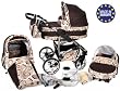 3-in-1 Travel System With Baby Pram Car Seat Pushchair Accessories Brown Twing by Baby Sportive