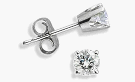 Baby 0.06 TCW White Gold Diamond Studs
