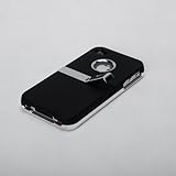 MetaiCase Deluxe Black Iphone 4 Case Cover with Stand