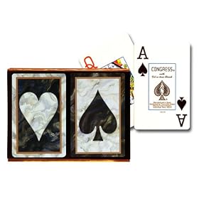  Congress Black Marble Jumbo Index Playing Cards