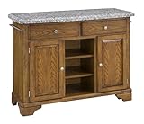 Grey Granite Top on Oak Cabinet by Home Styles - Medium Wood (9300-1063)