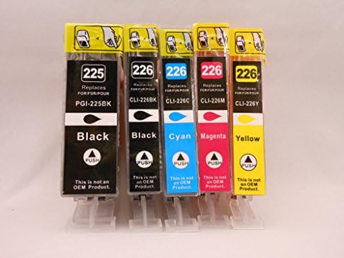 TSPSaver Canon replacement compatible ink cartridges Model PGI225 Black CLI226 BK C M Y Series Bundle ( 1 PGI225 Bk 1 CLI226 BK 1 CLI226 Cyan 1 CLI226 Magenta 1 CLI226 Yellow )