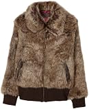 Weatherproof Girls 7-16 Lily Faux Fur Jacket With Rib Knit Cuff And Hem