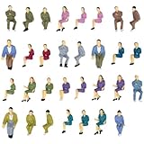 50pcs Seated People Passengers Figures Painted Model Train 1:50 O Scale