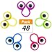 Jovitec 48 Pieces Googly Eye Finger Puppets Wiggly Eyeball Finger Puppet Rings Eye Finger Toy Kids Party Favor, 5 Colors