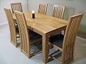 Light Solid Oak - Dining Room Table and 6 Chair Set 014
