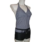 MW Women's Swimsuit, Swimwear, Two Piece, Boyshorts, Halter Tankini with Boy Shorts, Multiple Patterns