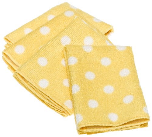 DII Microfiber Dots Dishcloth Citrus, Set of 4