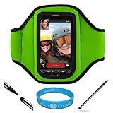 Green Moisture Resistant Protective Neoprene Workout Armband with Adjustabl ....