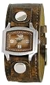 Kahuna Ladies Brown Cuff Watch With Stud Detail