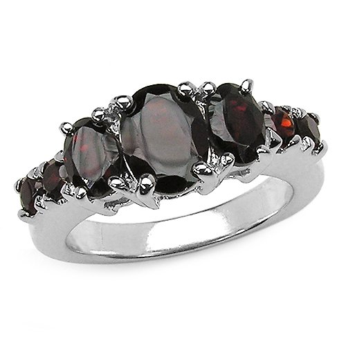 3.40 Carat Genuine Garnet Sterling Silver Ring