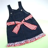 Baby Girls Cherries 'n Checks Boutique Denim Jumper by Frogs Frills and Daffodils