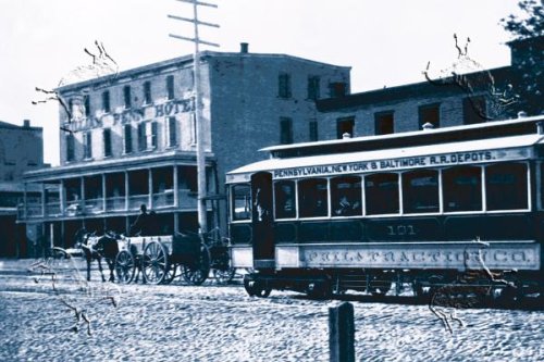 Art Poster, Horse Drawn Trolley, Philadelphia, PA - 27.5 x 18.75