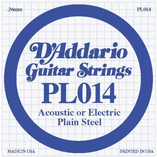 D'Addario PL014 Plain Steel Guitar Single String, .014