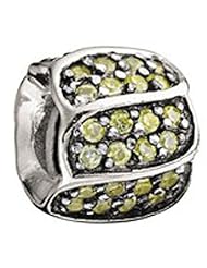 Chamilia Silver CZ Golden Jeweled Petals Bead Charm