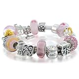Bling Jewelry Family Love Mother Beads Bracelet Pink 925 Silver Pandora Style