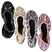Sidekicks Foldable Ballet Flats Shoes w/ Carrying Case GOLD MEDIUM