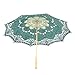 Topwedding Pure Cotton Embroidery Wedding Umbrella, Dark Green