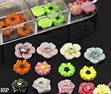 EOZY 60Pcs 3D Fleur Acrylique UV Lame Gel Nail Art Téléphone DIY Décoration