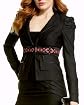 Paisley Herringbone Shirred Sleeve Blazer Product Image