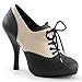 Pin Up Couture Cutiepie-14 sexy High Heels Retro Mini-Plateau Oxford Schnür Pumps Lack matt Schwarz Beige Creme 35-42