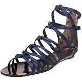 All Black Womens Satin Gladiator Satin Gladitor Sandal