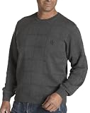 IZOD Men's Classic Windowpane Sweater, Carbon Heather, Large