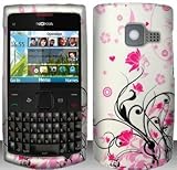 Pink Flowers Hard Snap On Case Cover Faceplate Protector for X2 Nokia X2-01 ....
