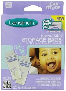 Lansinoh Breastmilk Storage Bags, 25-Count Boxes (Pack of 3)