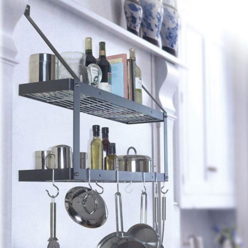 Double Bookshelf Wall Mount Pot Rack