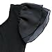 TiaoBug Girls' Sheer Ruffle Short Sleeve Tutu Skirted Ballet Dress Gymnastic Leotard for Dance/Ballet/Trainning Size 5-6 Black