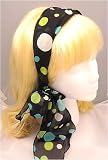 Head Band ~ Aqua & Lime Polka Dots