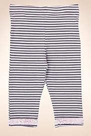 Autograph Cotton Rich Striped Frill Leggings