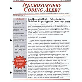 Neurosurgery Coding Alert